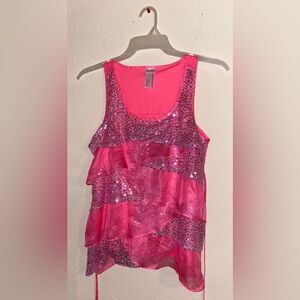 Justice: Just For Girls! Glitter Layered Blouse Tank with Back Tie